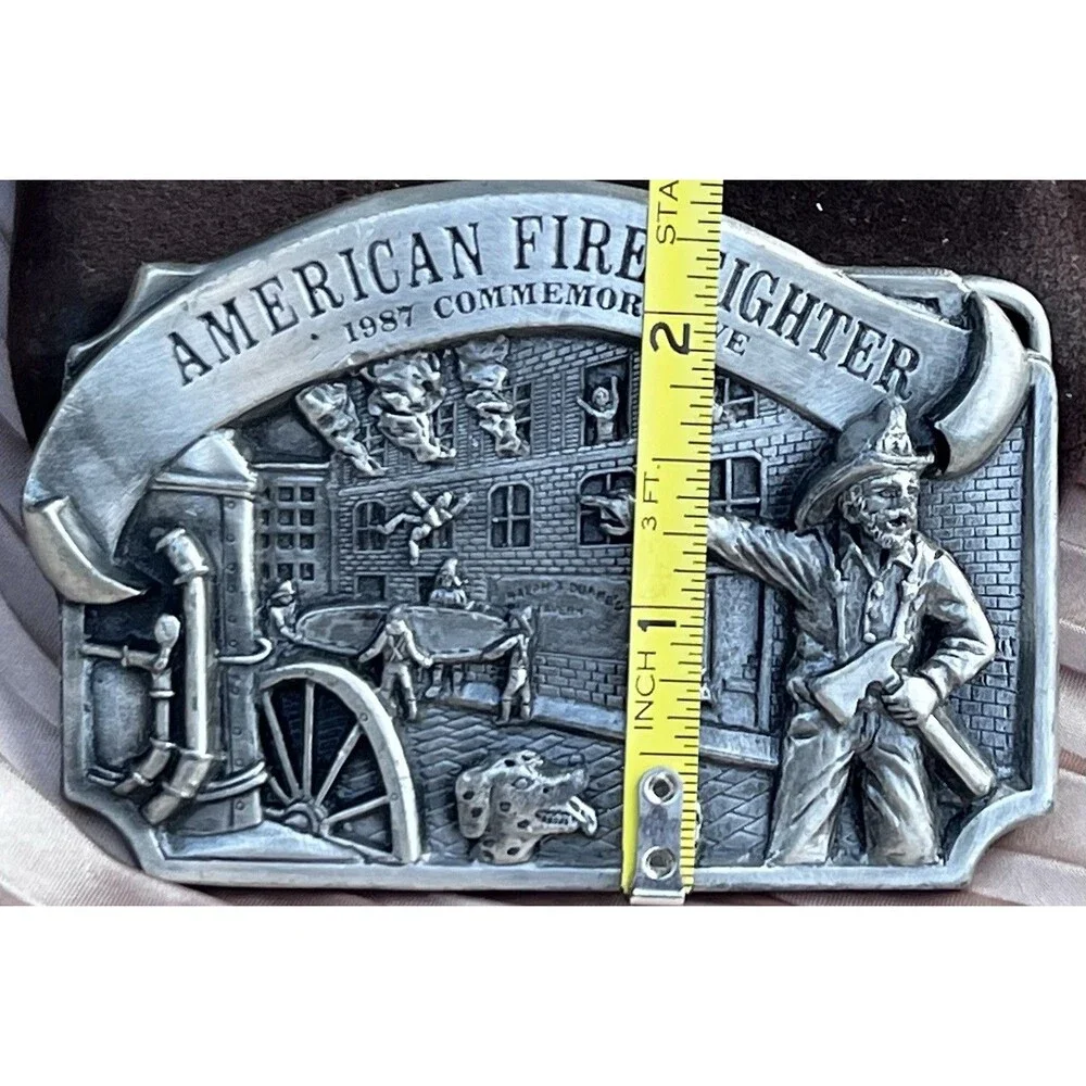 1987 Arroyo Grande American Fire Fighter Belt Buckle LE #69/5000 USA Pewter